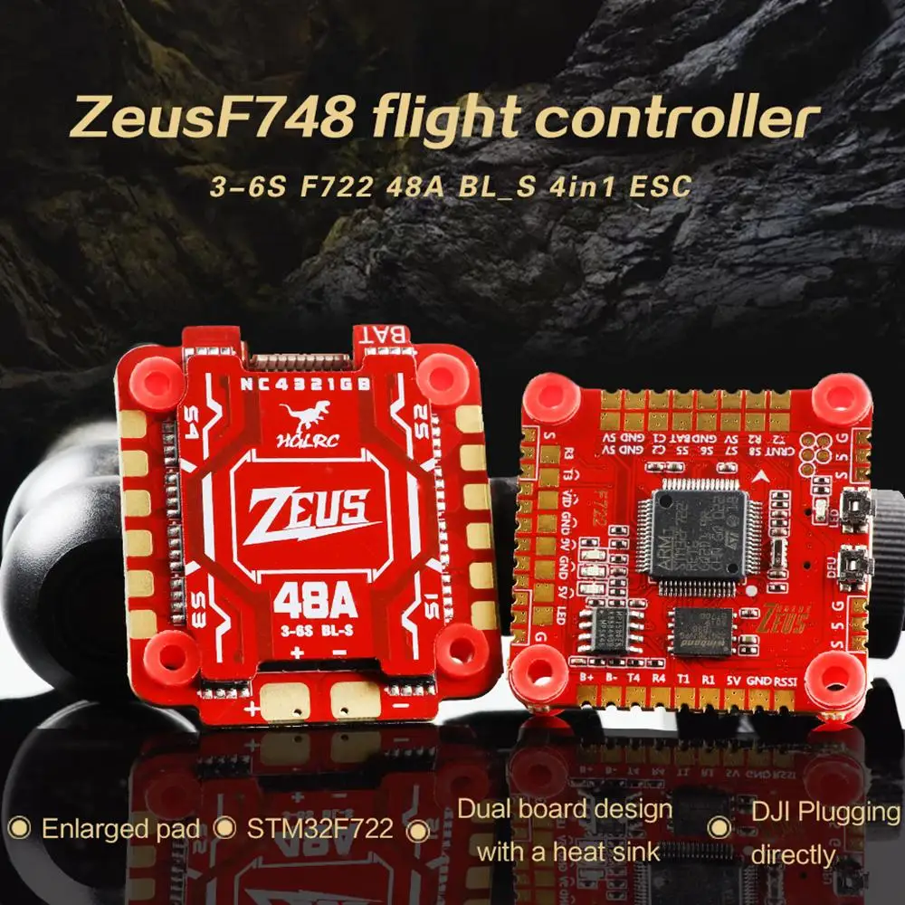 HGLRC זאוס F748 מחסנית 3-6S MPU6000 F722 בקר טיסה 48A BLHELIS 4in1 ESC עבור FPV מירוץ בסגנון חופשי 