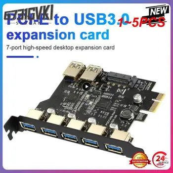 1~5PCS חדש PCIE USB 1X כדי 2Type C-הרחבה כרטיס 3 USB3.0 סוג C-מתאם PCI Express x16 חריץ SATA 15/19PIN עבור Windows 7/8/10
