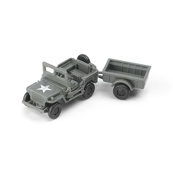 1:72 מלחמת העולם השנייה 'יפ ג' יפ עם תלוי דלי 8cm כלי-רכב צבאי להרכיב דגם של מכונית צעצועים