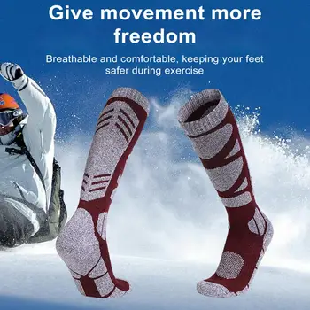1 זוג תרמית בגובה הברך חמה גרביים לנשימה ללבוש עמיד לחות הפתילה החלקה עבה שרוול יוניסקס סקי, גרביים