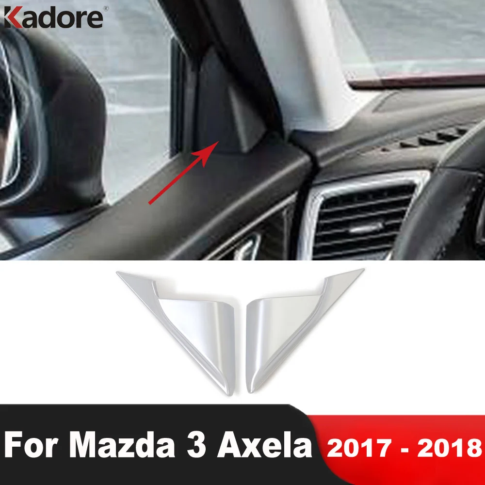 הרכב מול דלת פנימית עמוד משולש לכסות לקצץ מאזדה 3 Axela 2017 2018 ABS מט קישוט דפוס פנים אביזרים