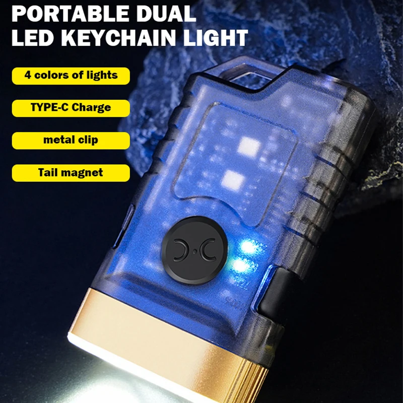 מיני LED פנס כיס חירום אור אור קמפינג נייד USB Rechargeale מחזיק מפתחות פנס פנס העבודה 395nm אור UV