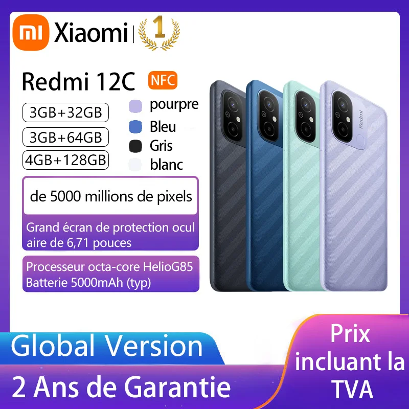 Xiaomi -Redmi 12C החכם. הגירסה העולמית, NFC, הליו G85, 64 ללכת/128 ללכת, LCD, 50mp הסוללה 5000mAh, MIUI 13