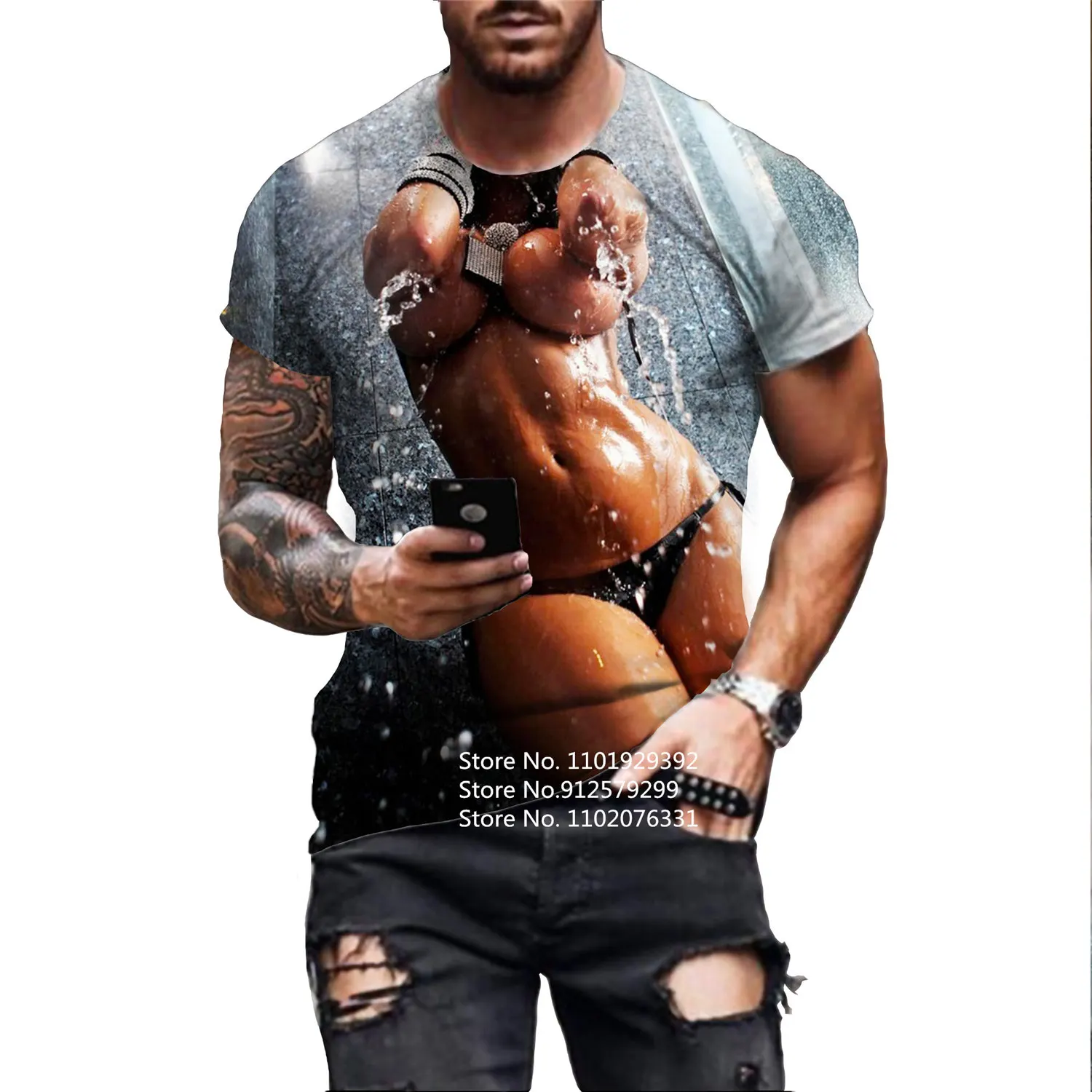 BIANYILONG מותג קיץ חולצת הטריקו של גברים אופנה הדפסת 3D היפ-הופ הומור מגניב נאה רחוב עם שרוול קצר למעלה