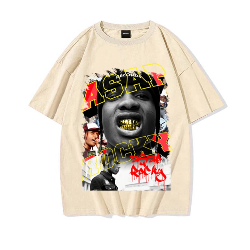 הזמר חולצת טי רוק ראפר גרפי חולצות אופנה גדולים חולצת גברים Harajuku וינטג בגדי היפ הופ אופנת רחוב Y2k העליון