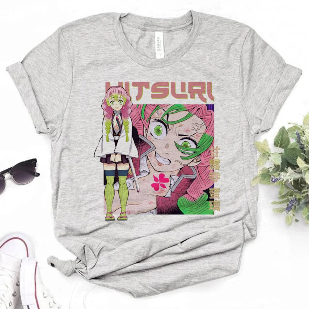 שד קוטלת Mitsuri העליון נשים Y2K חולצות ילדה אנימה בגדים
