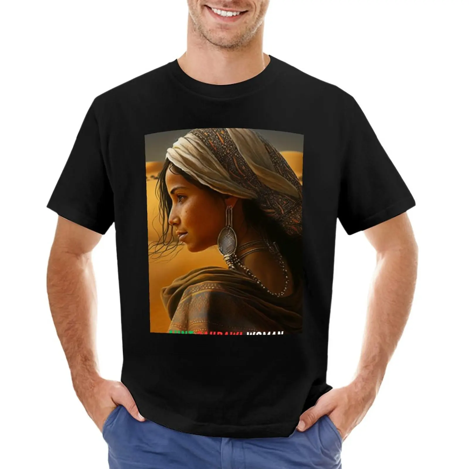 דודה Sahrawi אישה לוחם חולצה קיץ מקסימום גרפי חולצה חולצות גברים