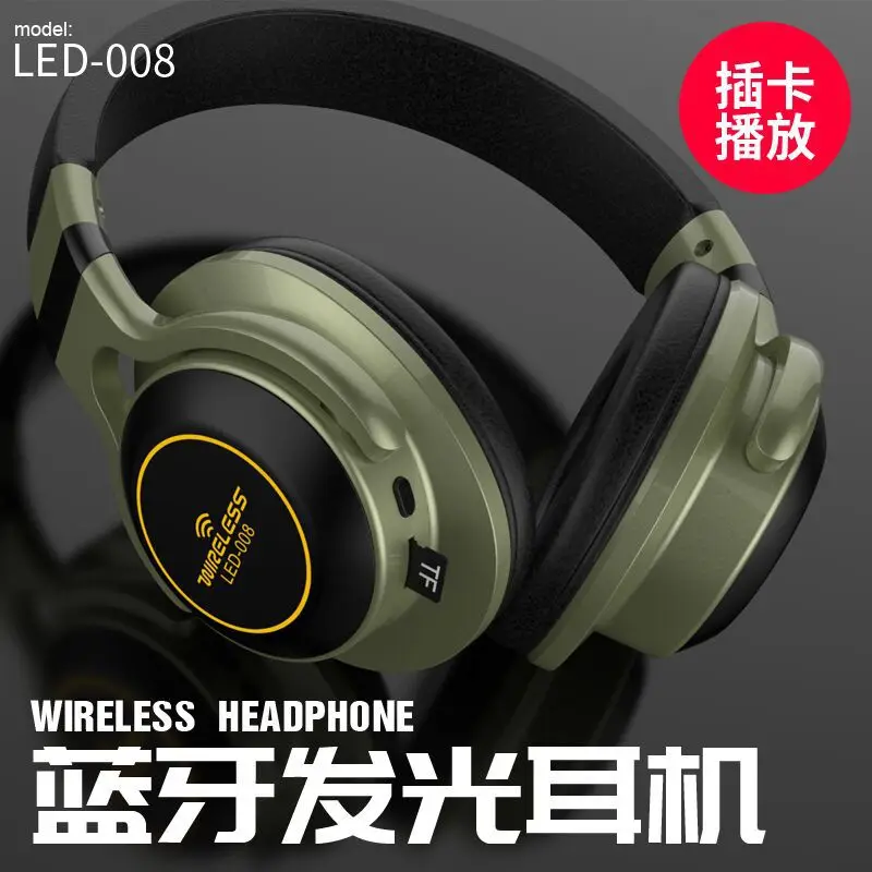 נייד אוזניות אלחוטיות Bluetooth אוזניות סטריאו Mp3 אודיו מתכוונן אוזניות עם מיקרופון עבור מוסיקה עם 8G כרטיס TF