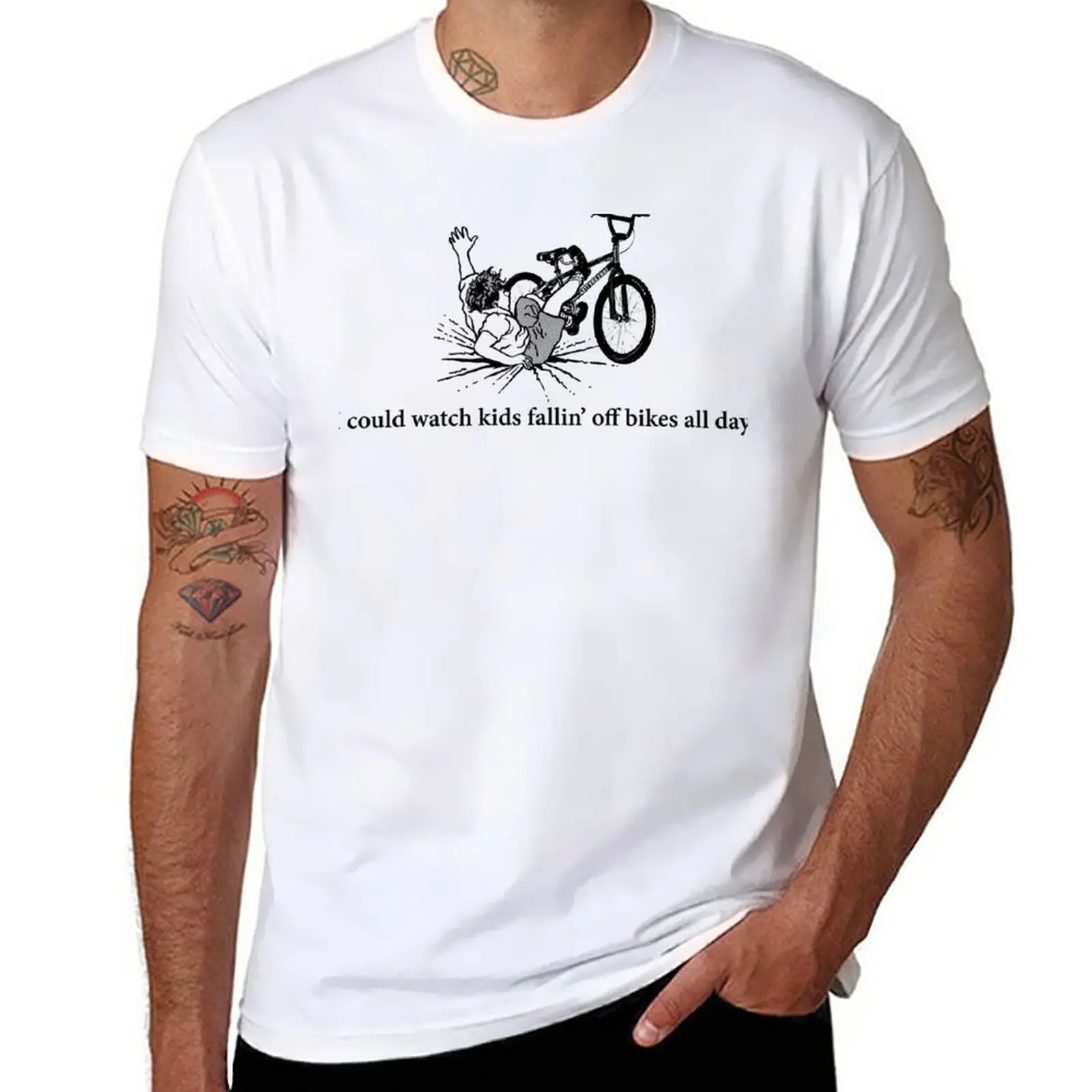 ילדים חדשים נופלים מחוץ אופניים חולצת וינטג חולצה בתוספת גודל צמרות החולצות של גברים