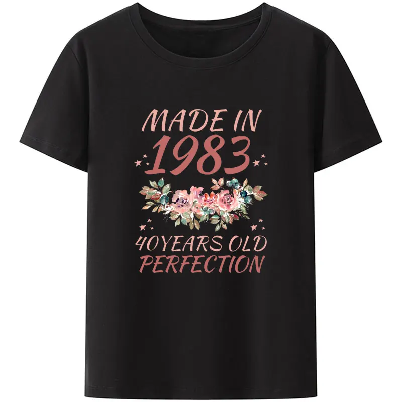 1983 מזדמן חולצת גברים שרוול קצר בגדי מותג מתוצרת 1983 עגול חולצת טי קלאסית