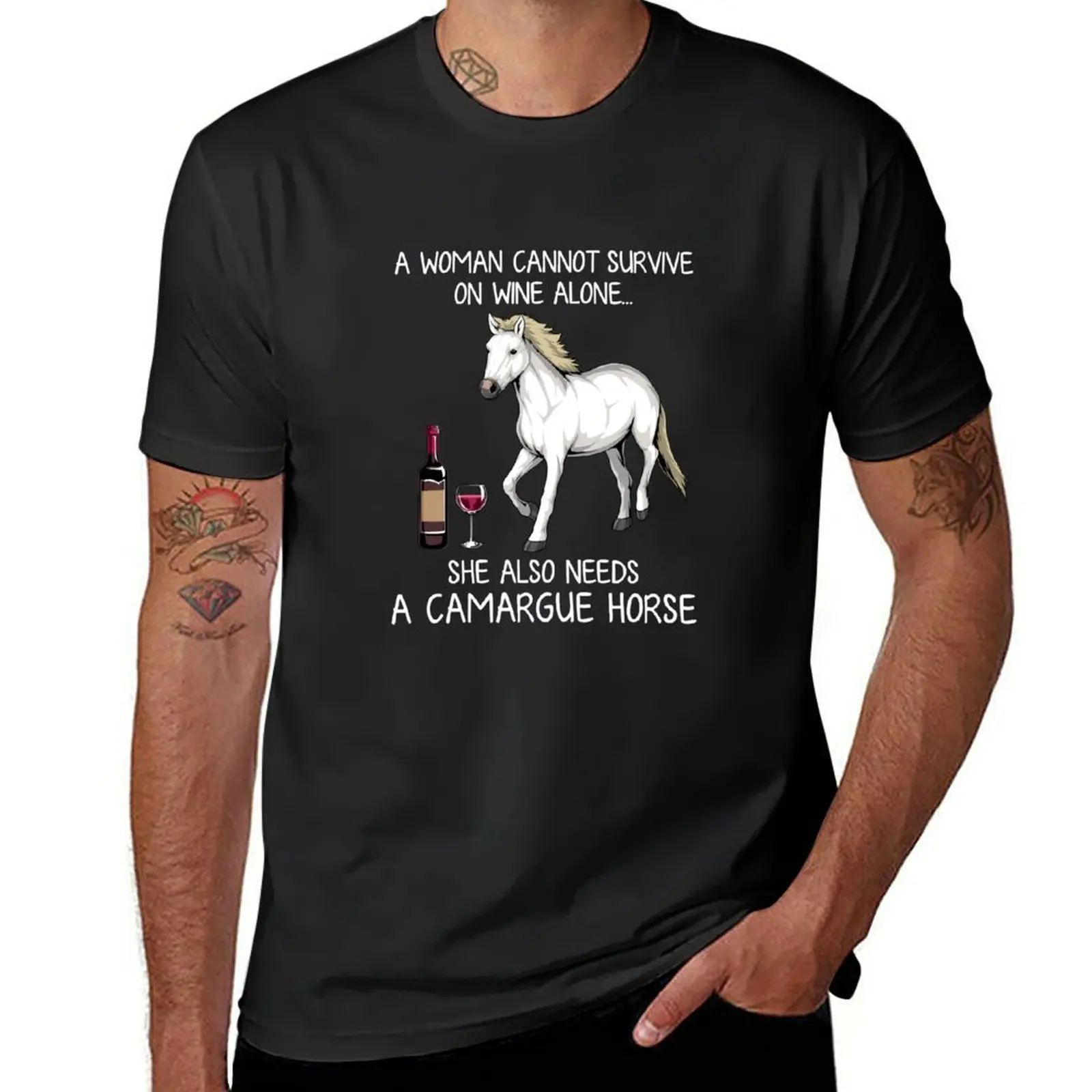 חדש Camargue סוס יין סוס מצחיק חולצת טי-שירט קצרה בנים חולצות mens גרפי חולצות