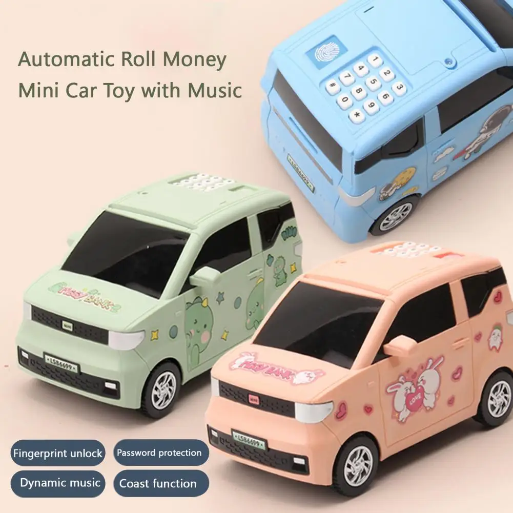 רכב מיני קופת סיסמא אוטומטית Moneybox לגלגל מטבע כספומט לאחסון כסף צעצועים לילדים צעצועים חינוכיים לילדים מתנה דגם של מכונית