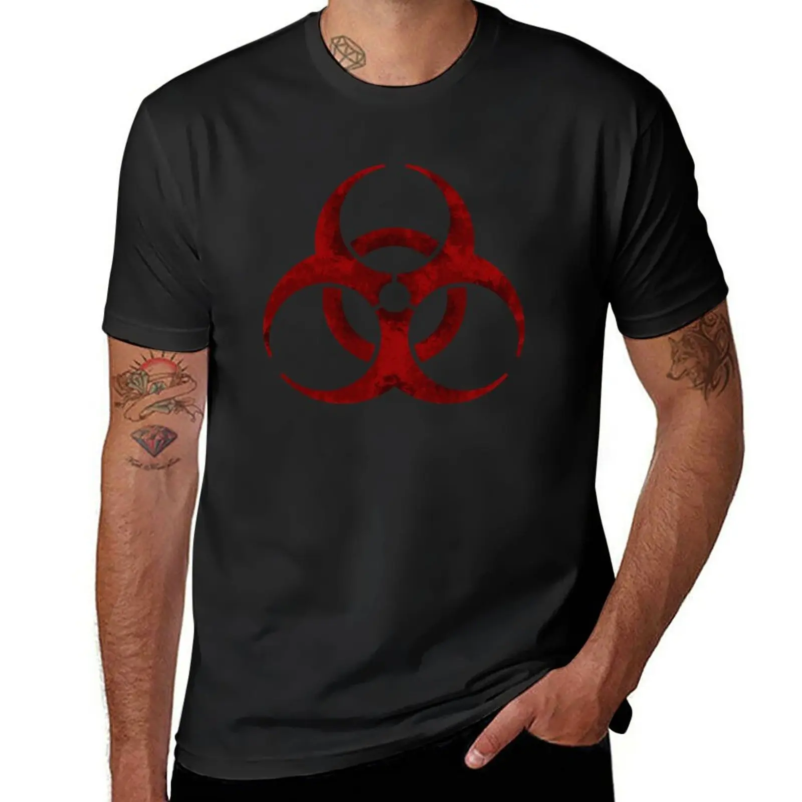 סמל Biohazard-חולצת טי-שירט קצרה בנים חולצות גברים חולצות t