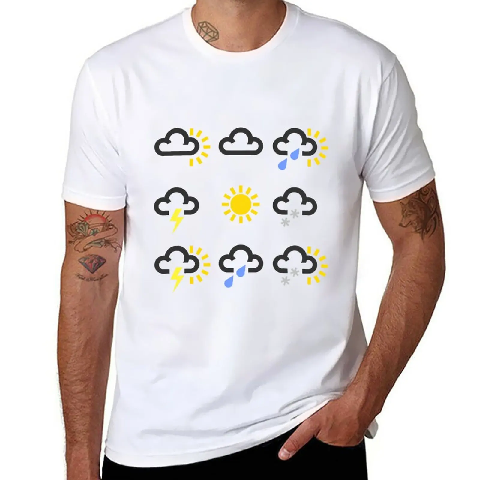 חדשות תחזית מזג האוויר סמלים עיצוב טי-שירט להדפיס בעלי החיים החולצה בנים גברים חולצות t