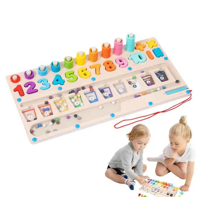 ילדים מתמטיקה לוח מוקדם חינוך צבעים בהירים טבעיים מתמטיקה משחק מעץ מספרים לוח עגול קצוות צעצוע חינוכי עבור תלמידים
