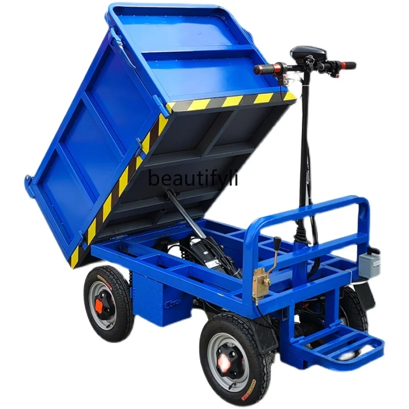 חשמלית ארבע גלגלים עצמית לפרוק את משאית האשפה למשוך מלט חול היד לדחוף את המשאית חוות למשוך את המשאית.