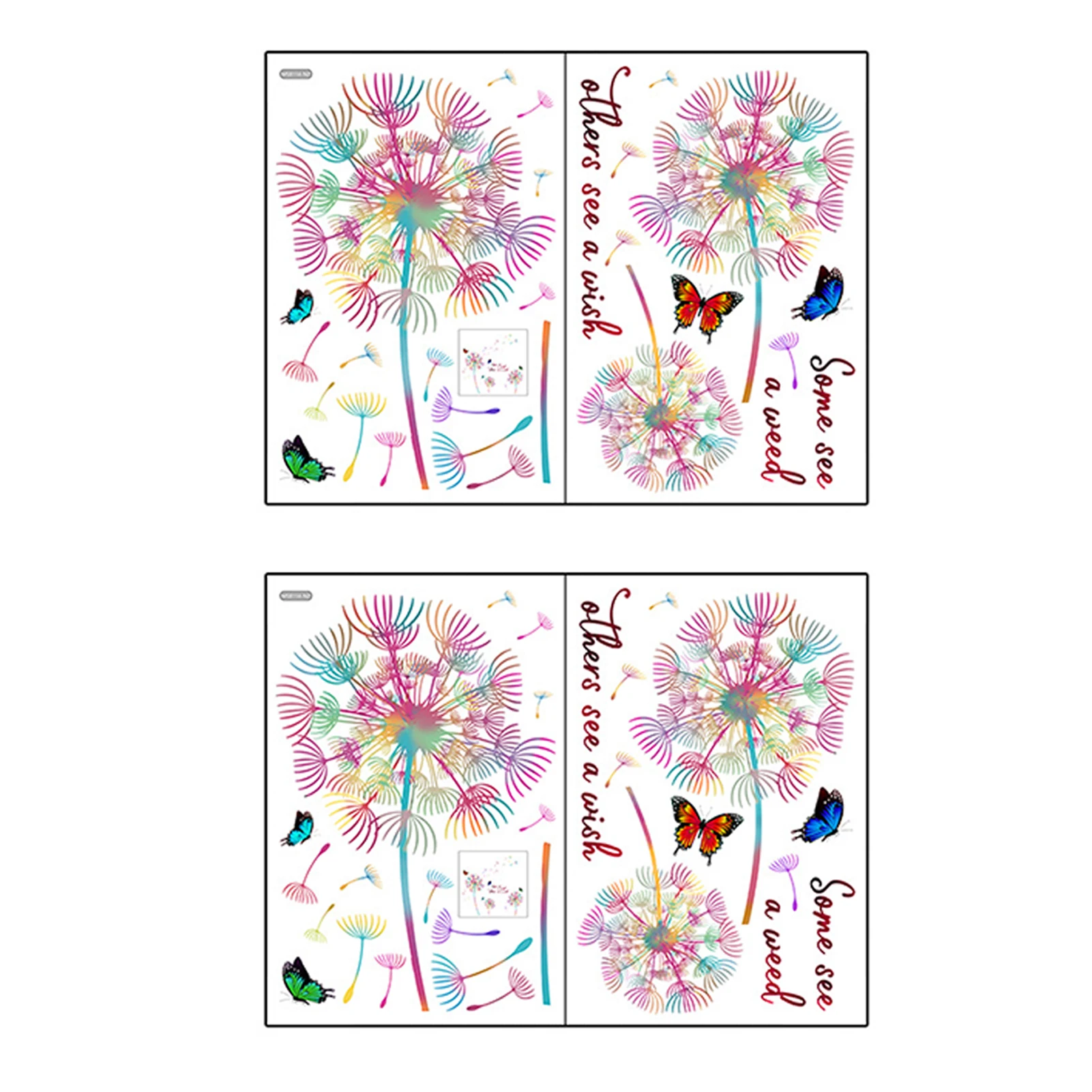 4sheets/2sets עבור חדר ילדים הלוואי ספה רקע צבעוני עיצוב הבית השינה פרפר פרח ילדים עמיד למים קיר מדבקה