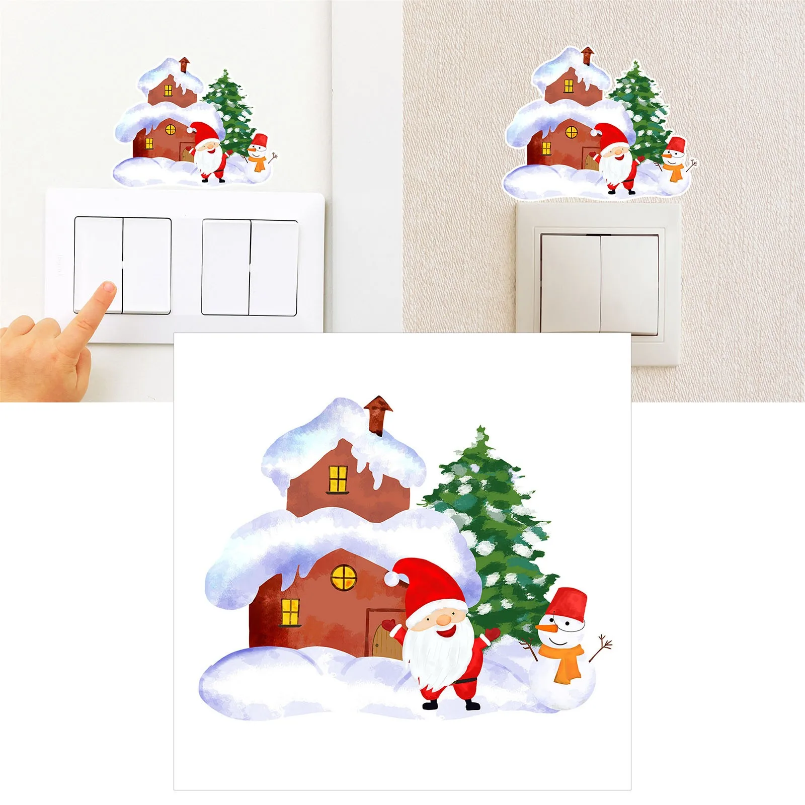 קישוטי חג המולד מדבקות קיר נשלפת אמנות קיר מדבקות צד אספקה הביתה חלון קישוטים הביתה קיר מדבקה 3d