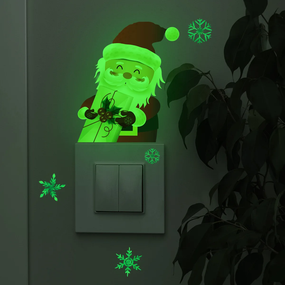 זוהר סנטה מדבקת קישוט של חג ההמולד דביק להחליף מדבקות השינה לסלון עיצוב זוהר בחושך מדבקות קיר