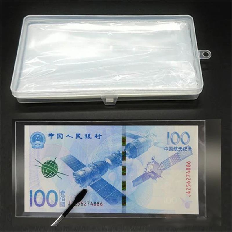 100pcs שטרות מחזיק מטבע אלבום Photocards בעל תיבת אחסון שקית נייר כסף אוסף תיק PVC שקוף ארגונית