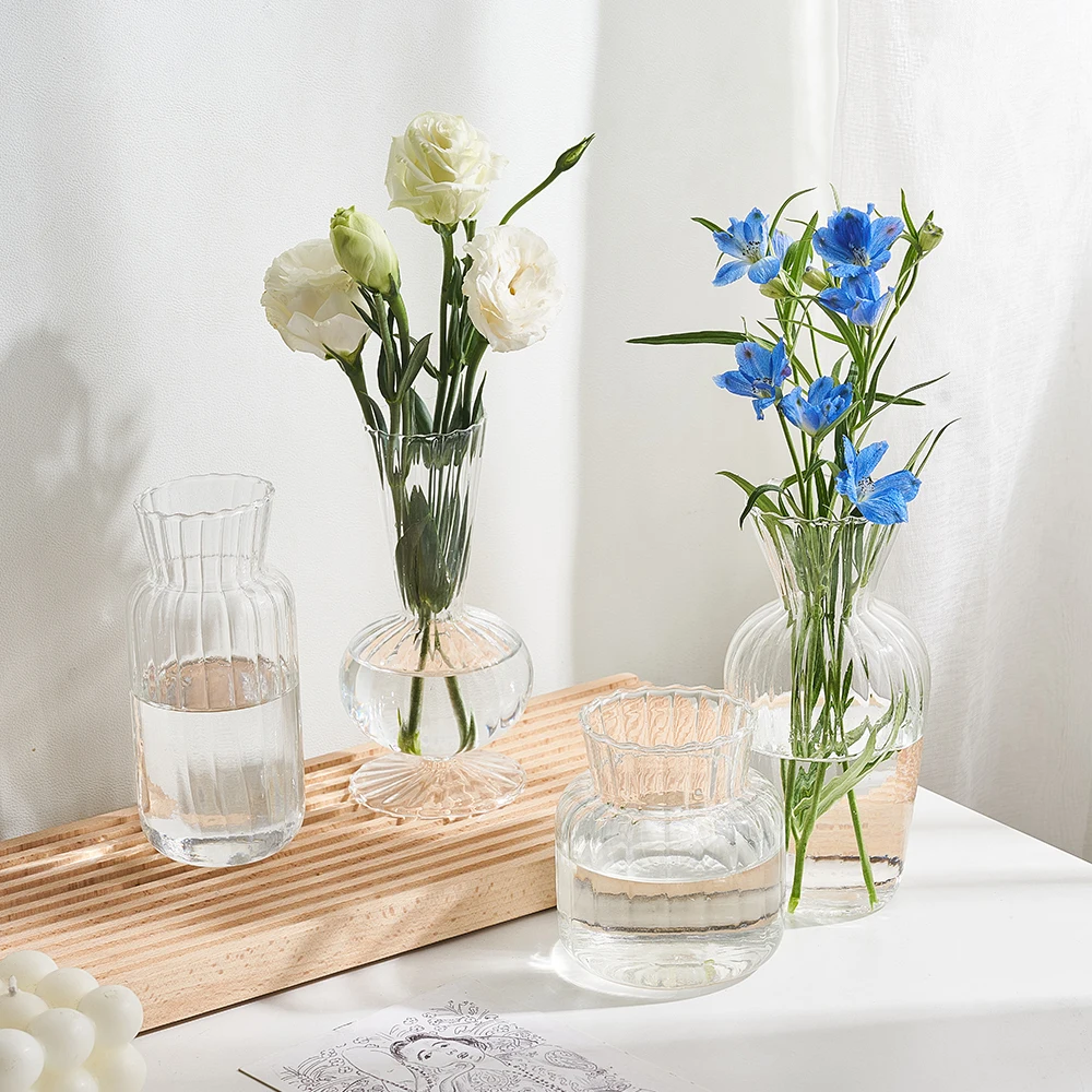 המודרנית חידוש הסלון עיצוב אקווריום עיצוב תפאורה הביתה מרפסת אגרטל זכוכית שולחן אגרטל הידרופוניקה צמח אגרטל חצוצרה אגרטל