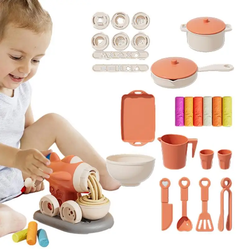 Playdough להגדיר יצירות צבע הבצק צעצועים נודל יצרן המכונה מטבח, צעצועים לשחק ובצק אבזרים סטים לילדים גיל 3 4 5 6