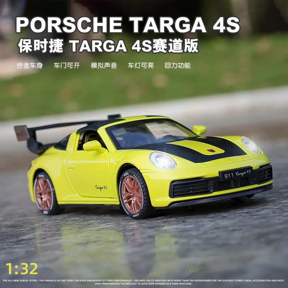 Diecast 1:32 סגסוגת דגם מכונית פורשה 997 911 Targa 4s מירוץ מיניאטורות מתכת Sportcar רכב עבור ילדים חדש מתנות חם צעצועים