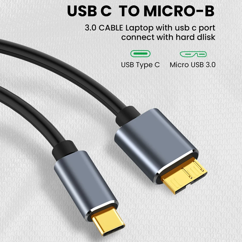 Super Speed USB 3.0 Micro B כבל 5Gbps USB סוג כרטיס מיקרו-B כבל נתונים עבור סמסונג S5 Note 3 דיסק קשיח כונן קשיח חיצוני דיסק כבל