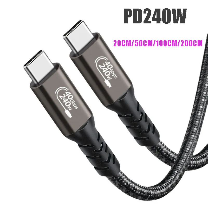 קצר PD240W טעינה מהירה כבל USB4.0 40Gbps סוג C C כבל 8K@60Hz וידאו כבל עבור Huawei מתג Xiaomi iPad Pro נייד