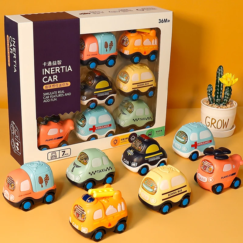 ילדים האינרציה המכונית צעצועי מונטסורי מיני מסוק אמבולנס ילדים לסגת מכוניות עם סט לשחק מחצלת מתנות יום הולדת לילדים