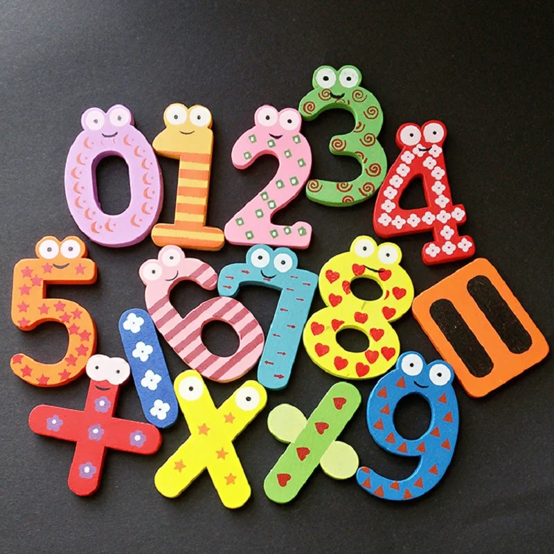 26 אותיות מגנט למקרר מונטסורי מצויר עץ ללמוד את צבע האותיות A-Z דיגיטלי 0-9 סמל בייבי צ ' יילדס צעצועים חינוכיים