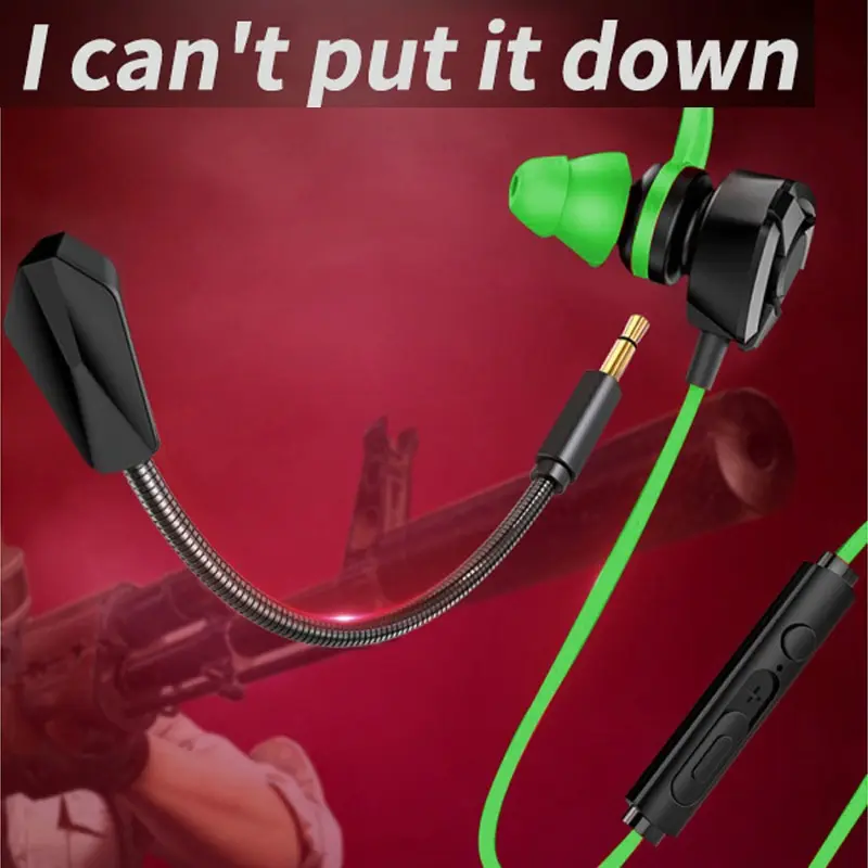 E ספורט באוזן Wired אוזניות עם מיקרופון עבור משחקים ניידים לחצות את הגבול משחקים בטלפון נייד מחשב PUBG אוזניות