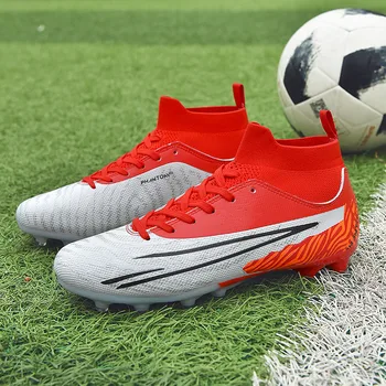 2023 אדום חדש נעלי כדורגל גברים גבוה בראש חוצות סוליות כדורגל עשרה אימונים נעלי ספורט Futsal נעליים לגברים botas de fútbol