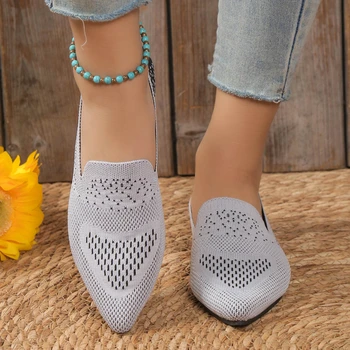 2023 באיכות גבוהה נעלי נשים רשת של נשים שטוח נעלי קיץ לנשימה מזדמנים נעלי הליכה הצביע נשים נעלי יחיד