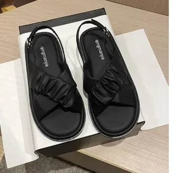 2023 קוריאה סגנון אופנה חוף סנדלים נקבה רומא סנדל פלטפורמה אבזם נעלי קיץ אישה רעה Sandalias נעליים חדש