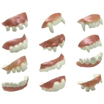 24pcs מצחיק שיניים תותבות מודל Cosplay אביזרים שיניים תותבות מזויף שיניים תותבות מתיחה אביזרים להתלבש צעצועים דקורטיביים מזויף שיניים למסיבה
