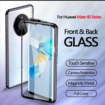 360 מגנטי מתכת ספיחה במקרה Mate Huawei 60 50 40 RS 30 20X 20 Pro P40 P60 P50 Pro דו צדדית עדשת זכוכית מגן