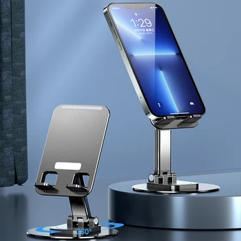 360° סיבוב הטלפון השולחני בעל לעמוד עבור iPad iPhone מתכוונן לוח שולחן מתקפל לטלפון נייד שולחן מתכת מחזיק מעמד