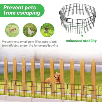 6Pcs גן גדר חלד גדר לוחות קל להתקין לשמור החיה מחסום הגדר עבור החווה בחצר חיצונית