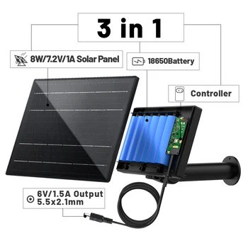 D8W 5V 6V תאים סולריים מטען עם סוללה 18650 USB/סוג-C DC טעינת טלפון נייד פאנלים סולריים קטנים בבית אור Syste 