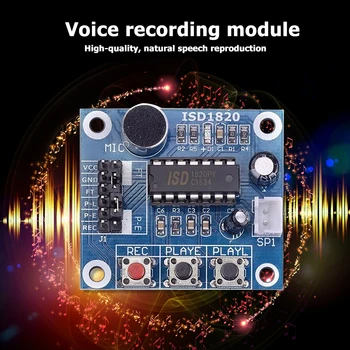 ISD1820 הקלטת קול מקליט מודול עם מיקרופון קול אודיו רמקול מקצועי אודיו השמעת הקלטה לוח
