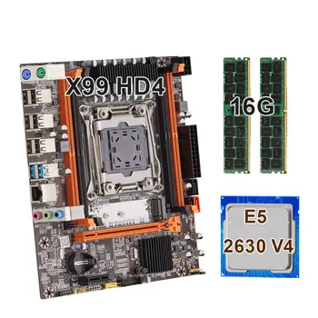 KEYIYOU X99H D4 LGA 2011-3 לוח אם ערכת Xeon עם 16GB DDR4 2133MHZ ECC REG זיכרון RAM ו-Xeon E5 2630 V4 CPU
