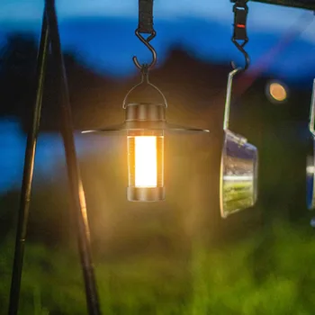 LED אור חירום מסוג-c טעינה עם וו תאורה פנס Dimmable קישוט הגן המנורה קל עבור ציוד חיצוני