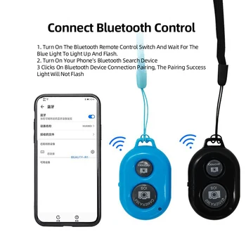 Mini Bluetooth תואם תריס אלחוטי שליטה מרחוק כפתור טיימר-עצמי מצלמה לתקוע תריס עבור IOS אנדרואיד מצלמה Selfie