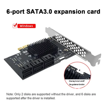 PCI Express X1 כדי SATA3.0 6 נמל קמה PCI-E X1/X4/X8/X16 PCI-E כרטיס הרחבה