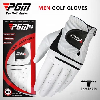 PGM 1 יח גברים עור עור גולף, כפפות זכר לנשימה אנטי להחליק כפפות יד שמאל יד ימין ספורט כפפות עם מארק רך