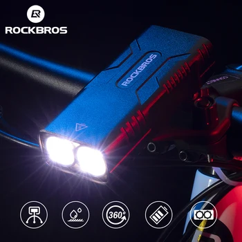 ROCKBROS 2T6 LED אופניים אור 10W 10000 mAh האופניים הקדמי מנורה, פנס רכיבה על אופניים ציוד MTB פנס סופר מבריק, פנס