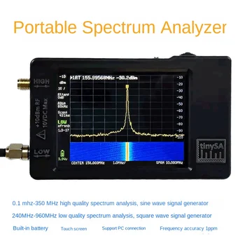 TinySA ספקטרום אנלייזר נייד Frequency Analyzer 100kHz כדי 960MHz MF/HF/VHF UHF קלט, אות מחולל 2.8 אינץ
