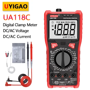 UYGAO UA118C דיגיטלי מודד אוטומטי טווח DC/AC מתח הנוכחי קיבולת מדידת טמפרטורה רב תכליתי הבוחן