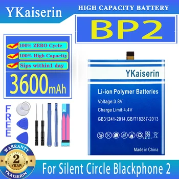 YKaiserin סוללה BP2 3600mAh עבור מעגל שקט Blackphone 2 Blackphone2 טלפון נייד Batteria